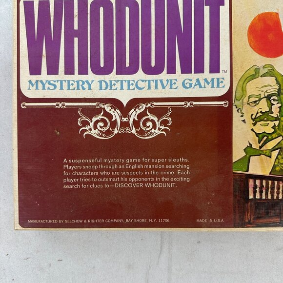 Whodunit Mystery Detective Board Game By Selchow & Righter Vintage 1972 Complete - Picture 2 of 9